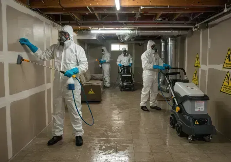 Basement Moisture Removal and Structural Drying process in Gallatin, MO